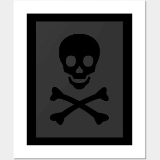 Skull and Crossbones Pirate Flag Black Posters and Art